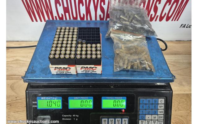 LOT 438 ASSORTED 32 SW AMMO BRASS AND PRIMED BRASS