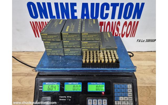 LOT 533 9MM AMMO 115GR FMJ APPROX 500 ROUNDS
