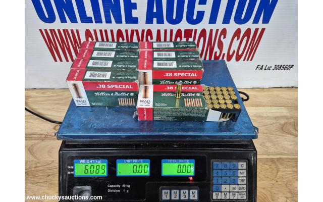 LOT 534 S&B 38 SPL 148GR WAD CUTTER APPROX 400 RNDS