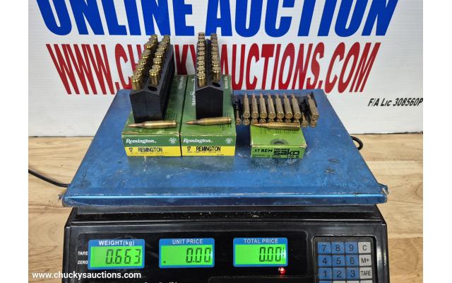 LOT 535 17 REMINGTON AMMO APPROX 59 ROUNDS