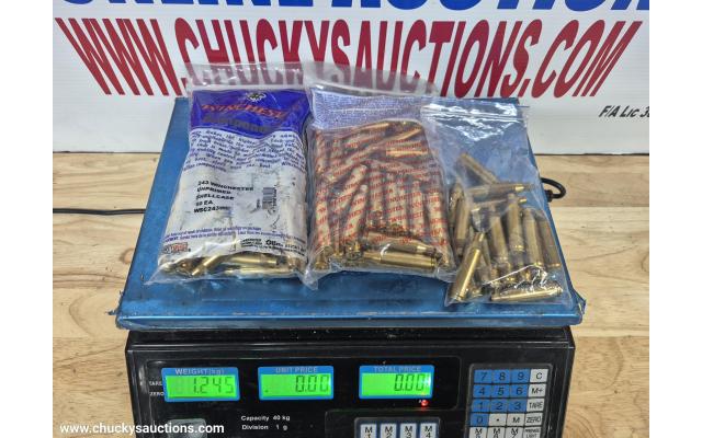 LOT 558 243 BRASS WINCHESTER BAGS UN OPENED