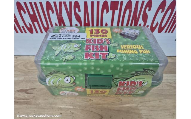 LOT 594 GREEN TACKLE BOX KIT 130PC