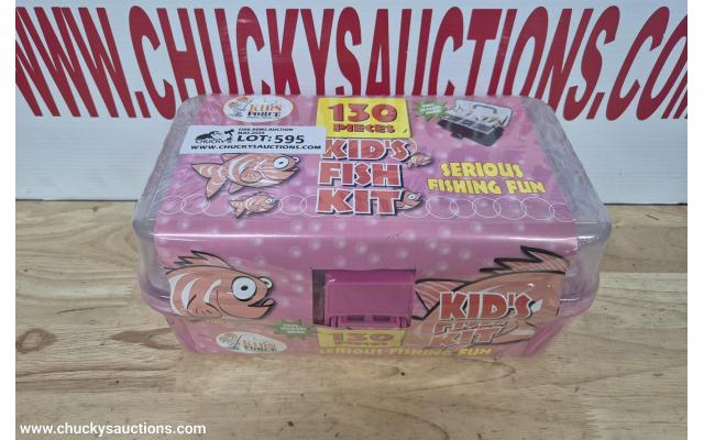 LOT 595 PINK TACKLE BOX KIT 130PC