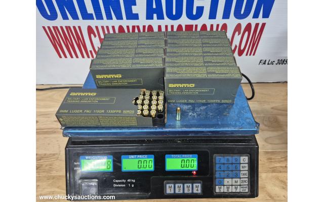 LOT 636 9MM AMMO APPROX 500RNDS