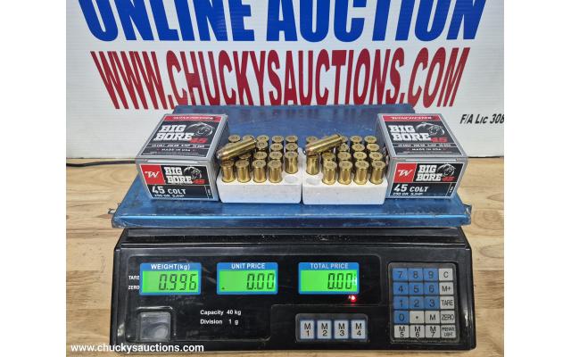 LOT 637 WINCHESTER 45 LONG COLT AMMO APPROX 0.996 KG