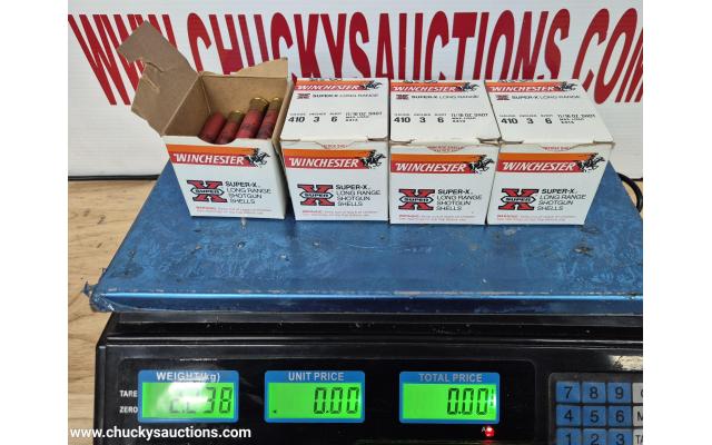 LOT 737 ASSORTED 410 GA AMMO APPROX  2.238KG