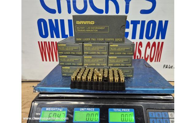 LOT 741 9MM AMMO APPROX 500RNDS