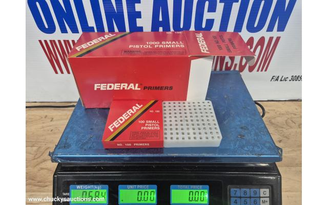 LOT 751 FEDRAL SMALL PISTOL PRIMERS