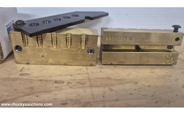 LOT 767 NOE BULLET MOULD 225-55FN 5 CAVITY BRASS