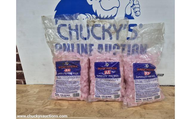 LOT 785 12GA WADS WINCHESTER SUPER-LITE PINK X 3 BAGS