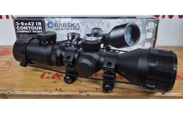 LOT 822 BARSKA 3-9X42 IR COMPACT IN BOX