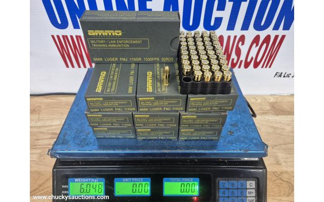 LOT 942 9MM AMMO APPROX 500 RNDS