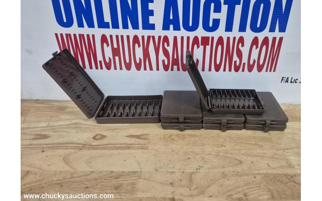 LOT 980 BROWN AMMO CASES 357 X7 MAGNUM X1