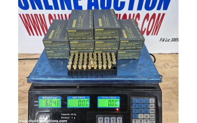 LOT 1049 9MM AMMO APPROX 6KG 10XPKS