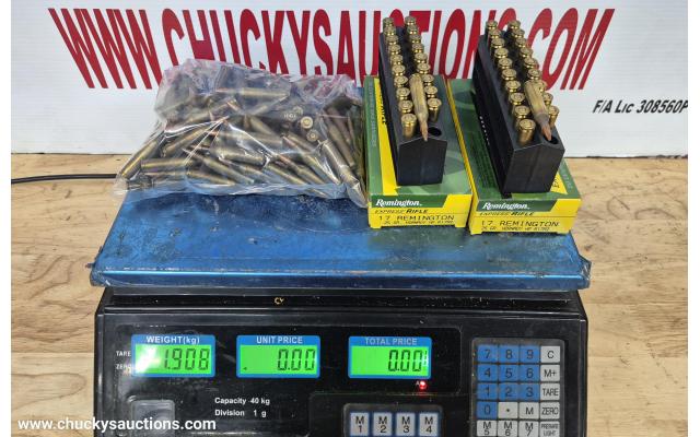 LOT 1052 17 REM AMMO APPROX 1.9KG