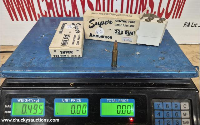 LOT 1053 222 RIMMED AMMO APPROX 0.495KG