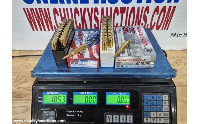 LOT 1056 ASSORTED 308 AMMO APPROX 40RNDS