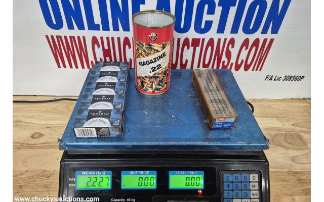 LOT 1150 ASSORTED 22LR AMMO APPROX 2.227KG