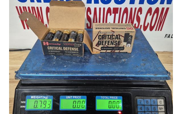 LOT 1155 HORNADY CRITICAL DEFENCE 00 BUCKSHOT 12GA AMMO