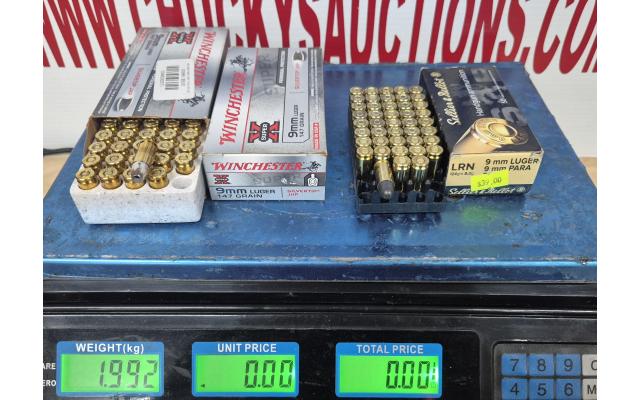 LOT 1156 ASSORTED 9MM AMMO