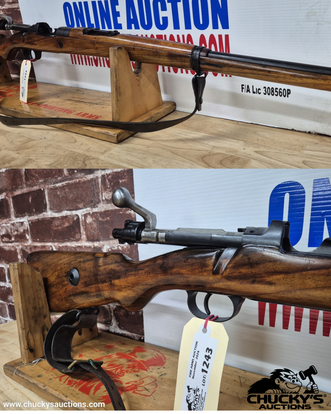 Register Asda LOT 1243 ASDA 1938 TURKISH MAUSER 7.92X57 GD648 - chuckysauctions.com