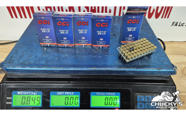LOT 1259 ASSORTED 22LR CCI QUIETS