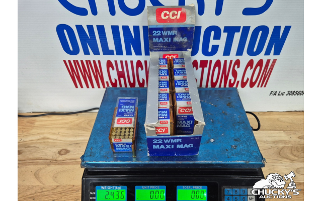 LOT 1262 CCI 22WMR AMMO APPROX 1000RNDS