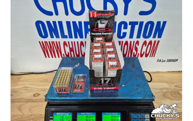 LOT 1263 17 HMR HORNADY AMMO APPROX 1.648 KG