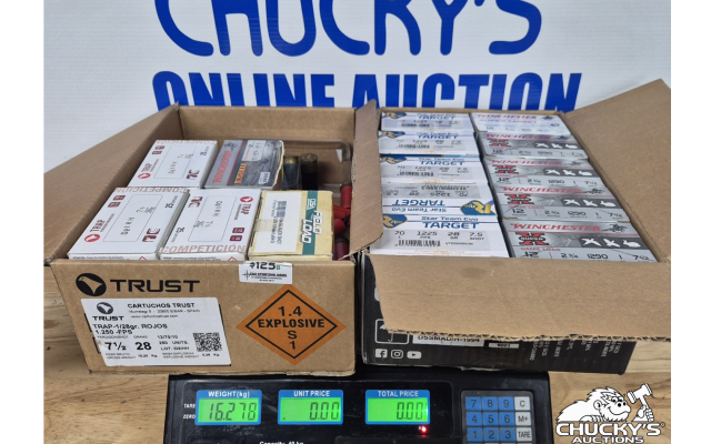 LOT 1265 ASSORTED 12 GA AMMO APPROX 16.278 KG